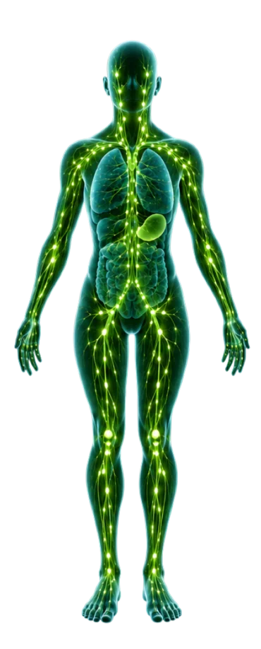 Cleared lymphatic system illustration